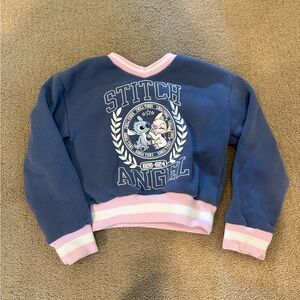 Stitch and Angel Disney Kids Blue and Pink Sweatshirt